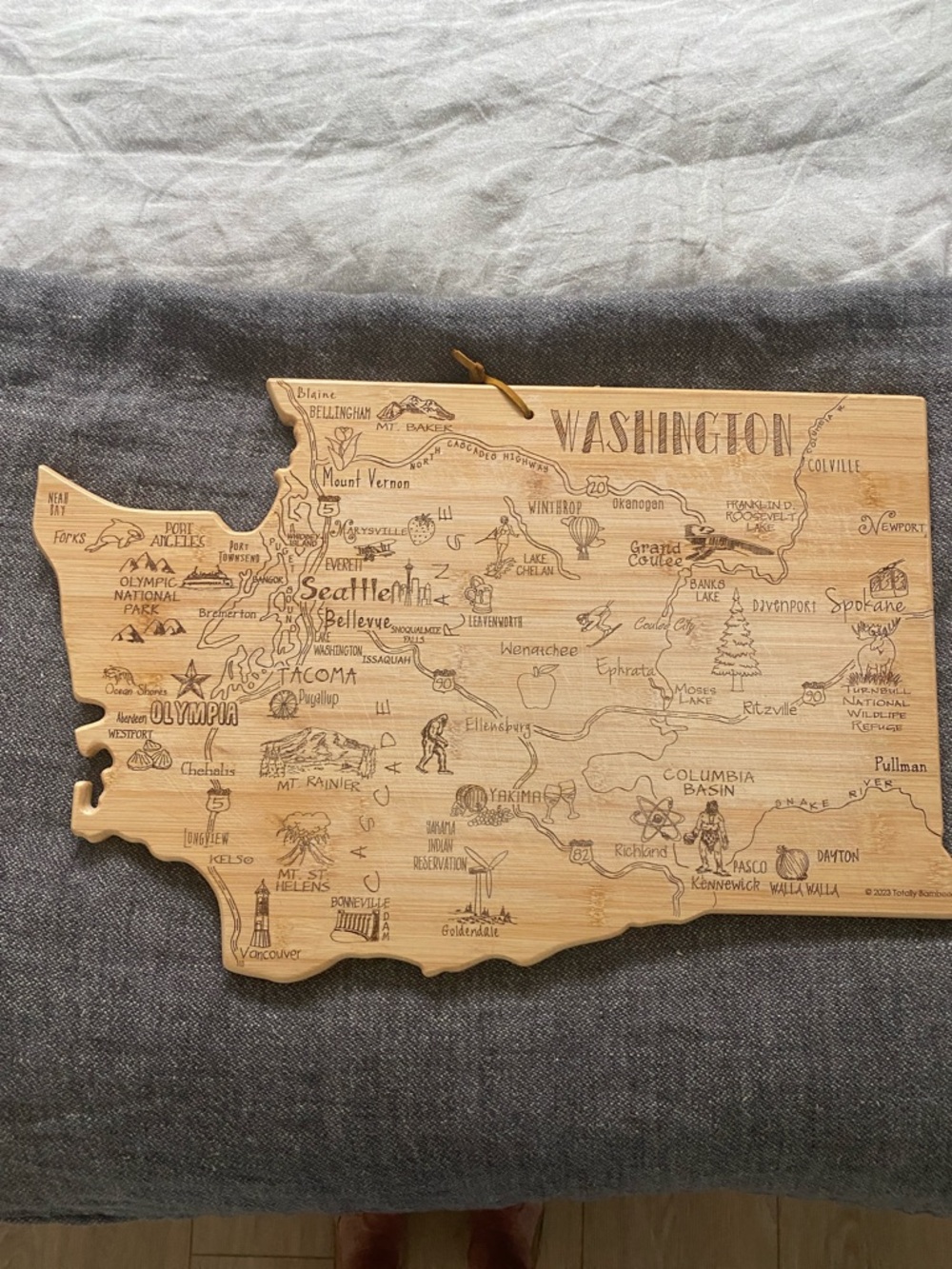 Washington State Bamboo Map Cutting/Serving Board